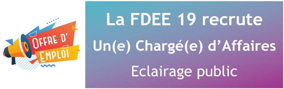 📢 RECRUTEMENT 📢
La FDEE 19 recherche un(e) Chargé(e) d'Affaires Eclairage Public 💡
Pour postuler ▶️ emploi-territorial.fr/offre/o0192411…