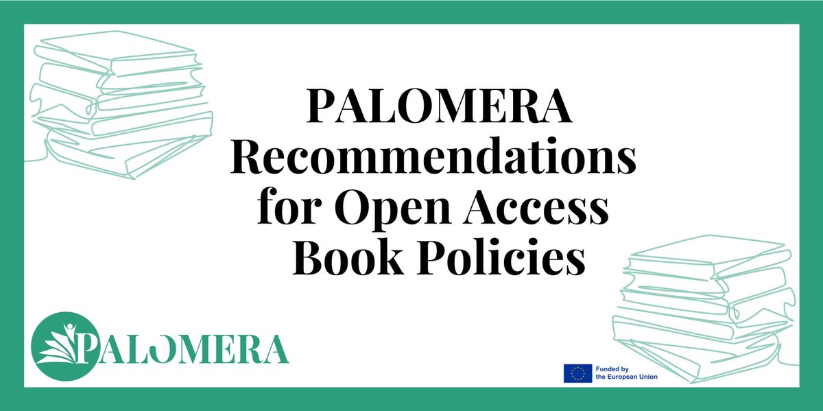 The #PALOMERA Project has just one month left! After two years of work on #OpenAccess books policy in Europe, this project has created many resources to improve the policy landscape for #OAbooks 📚 

➡️ Read about project recommendations here: buff.ly/3CCdluj