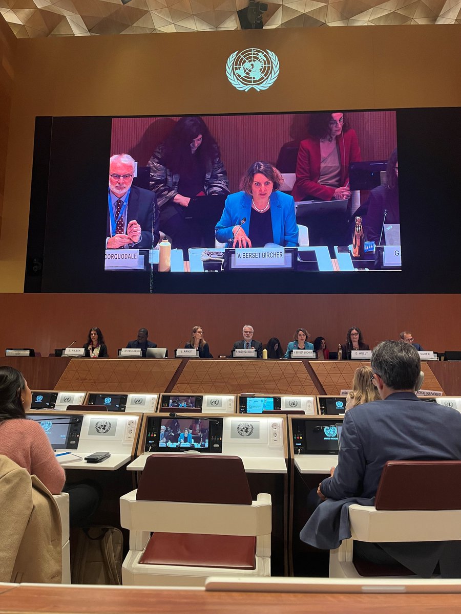 SECO_CH's tweet photo. Das SECO hat diese Woche am 🌍UN-Forum für Wirtschaft und Menschenrechte teilgenommen. Im Fokus stand die Frage, wie das Konzept des #SmartMix (verbindliche & unverbindliche Massnahmen) gezielt eingesetzt werden kann, um bei Menschenrechtsverstössen Wiedergutmachung zu leisten🌱 https://t.co/vdlg4gzfOq