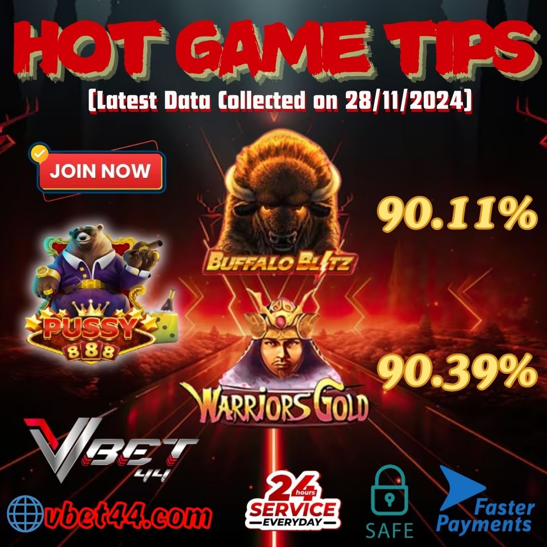VBet44's tweet photo. 💥HOT GAMES TIPS💥

🎰 PUSSY888 🎰
🎮 Buffalo Blitz - 90.11%
🎮 Warriors Gold - 90.39%

⭐Best Trusted Platform VBET44⭐
⚡Fast Payment System⚡
💰Deposit 5sec-15sec✅
💰Withdraw 2min-5min✅

🎯Don't missed out the chance to get your luck of the day!! 🎯 https://t.co/57BTYkcUe5