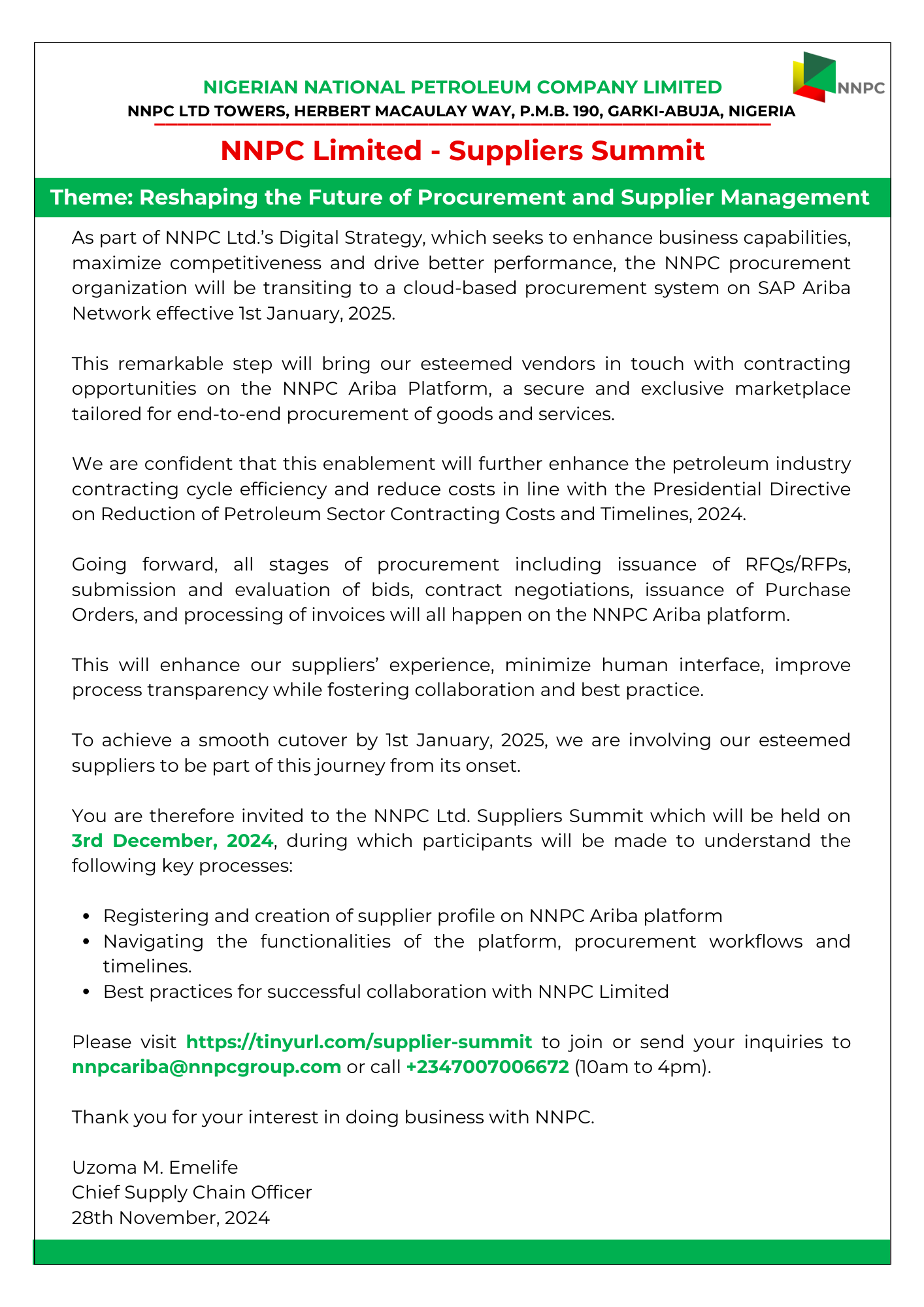 NNPC Limited on X: &ldquo;NNPC Limited - Suppliers Summit: You are 