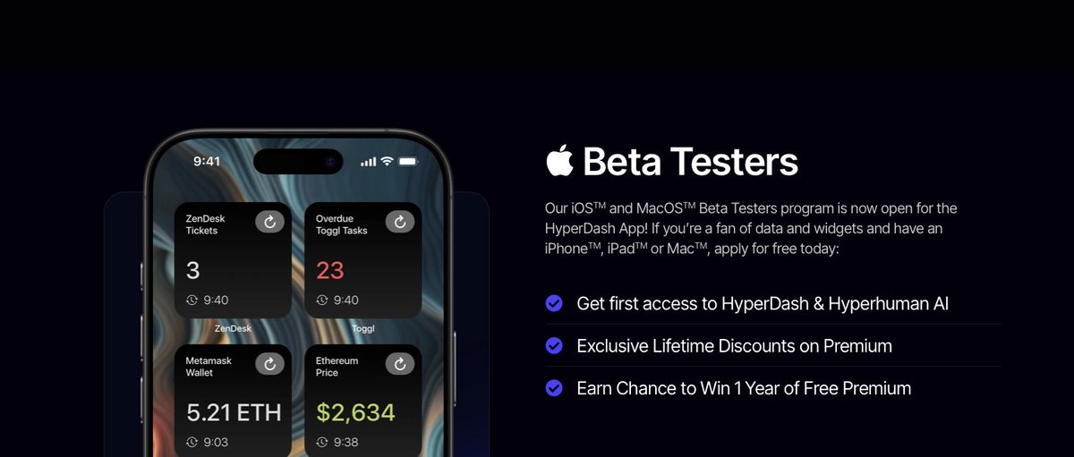 leszekkrol's tweet image. 🚀 After months of hard work, #HyperDash is here!

Create stunning dashboards on #iOS, integrate data seamlessly, and enjoy the power of #AI in a secure, private hub.

🎉 #BetaTests for iOS start now!
🌐 hyperdash.ai/beta-testers
📧 Questions? support@hyperdash.ai

#TechInnovation