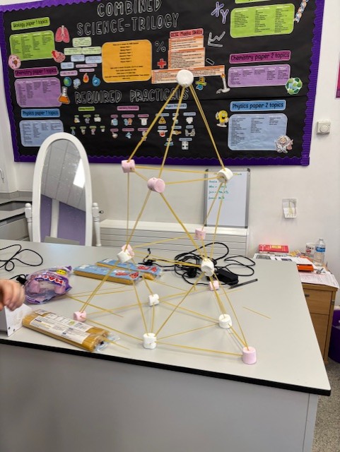 AQA Year 10 Team Bonding - creating a spaghetti and marshmallow tower