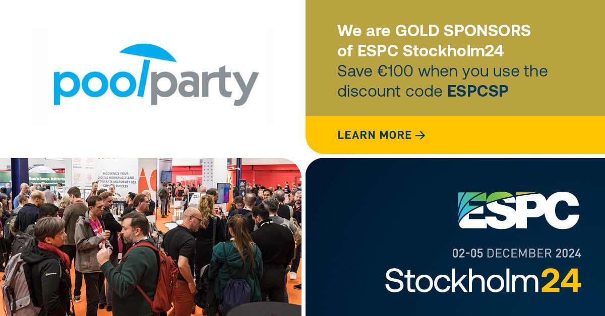 PoolParty (@poolparty_team) on Twitter photo 🚀 <a href="/ESPC_Community/">ESPC</a> Microsoft 365 and Power Platform Conference is just around the corner! See you on 2-5 December in Stockholm. We look forward to welcoming you at booth No. 49.
🎫 Discount code: ESPCSP
🔗 Register here: hubs.li/Q02ZMFq-0 hubs.li/Q02ZMB-P0 🚀 <a href="/ESPC_Community/">ESPC</a> Microsoft 365 and Power Platform Conference is just around the corner! See you on 2-5 December in Stockholm. We look forward to welcoming you at booth No. 49.
🎫 Discount code: ESPCSP
🔗 Register here: hubs.li/Q02ZMFq-0 hubs.li/Q02ZMB-P0