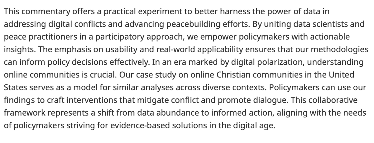Data & Policy (@data_and_policy) on Twitter photo New article:
Understanding to intervene: The codesign of text classifiers with peace practitioners
👉 bit.ly/3Or79rX
By <a href="/julieannhawke/">Julie Hawke</a>, <a href="/HelenaPuigL/">Helena Puig Larrauri</a>, Andrew Sutjahjo &
Benjamin Cerigo
<a href="/howtobuildpeace/">Build Up</a> <a href="/datavaluepeople/">datavaluepeople</a> #machinelearning #socialmedia #peacebuilding New article:
Understanding to intervene: The codesign of text classifiers with peace practitioners
👉 bit.ly/3Or79rX
By <a href="/julieannhawke/">Julie Hawke</a>, <a href="/HelenaPuigL/">Helena Puig Larrauri</a>, Andrew Sutjahjo &
Benjamin Cerigo
<a href="/howtobuildpeace/">Build Up</a> <a href="/datavaluepeople/">datavaluepeople</a> #machinelearning #socialmedia #peacebuilding