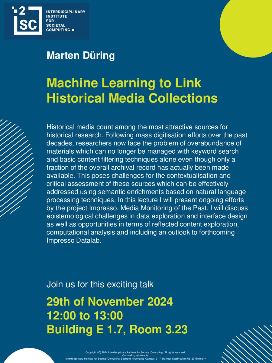 Interdisciplinary Institute for Societal Computing tweet media