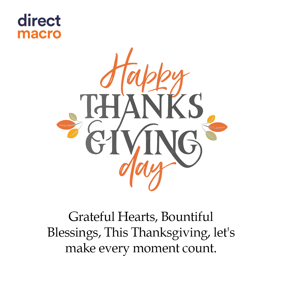 direct_macro's tweet image. Happy Thanksgiving from Direct Macro! May your day be filled with gratitude, joy, and unforgettable moments with your loved ones.
#HappyThanksGiving2024 #DirectMacro #Gratitude #BountifulBlessings #CherishedMoments #JoyfulSeason #HolidayWishes