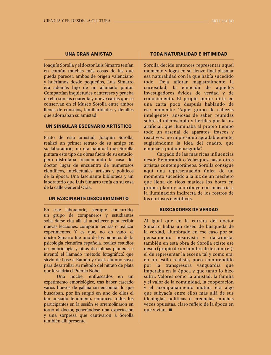 Nártex presenta en la última edición de la revista La antorcha un artículo que plantea como ciencia, fe y arte pueden comulgar en la obra “Una investigación” de Joaquín Sorolla.  

Os animamos a conocer esta historia y mucho más en la revista de la <a href="/acdp_es/">ACdP</a>