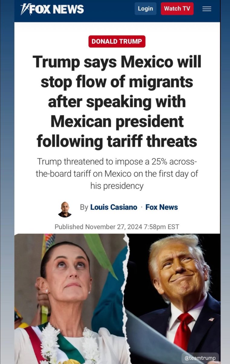 Trump made a single phone call to the Mexican President and she agreed to secure the border.