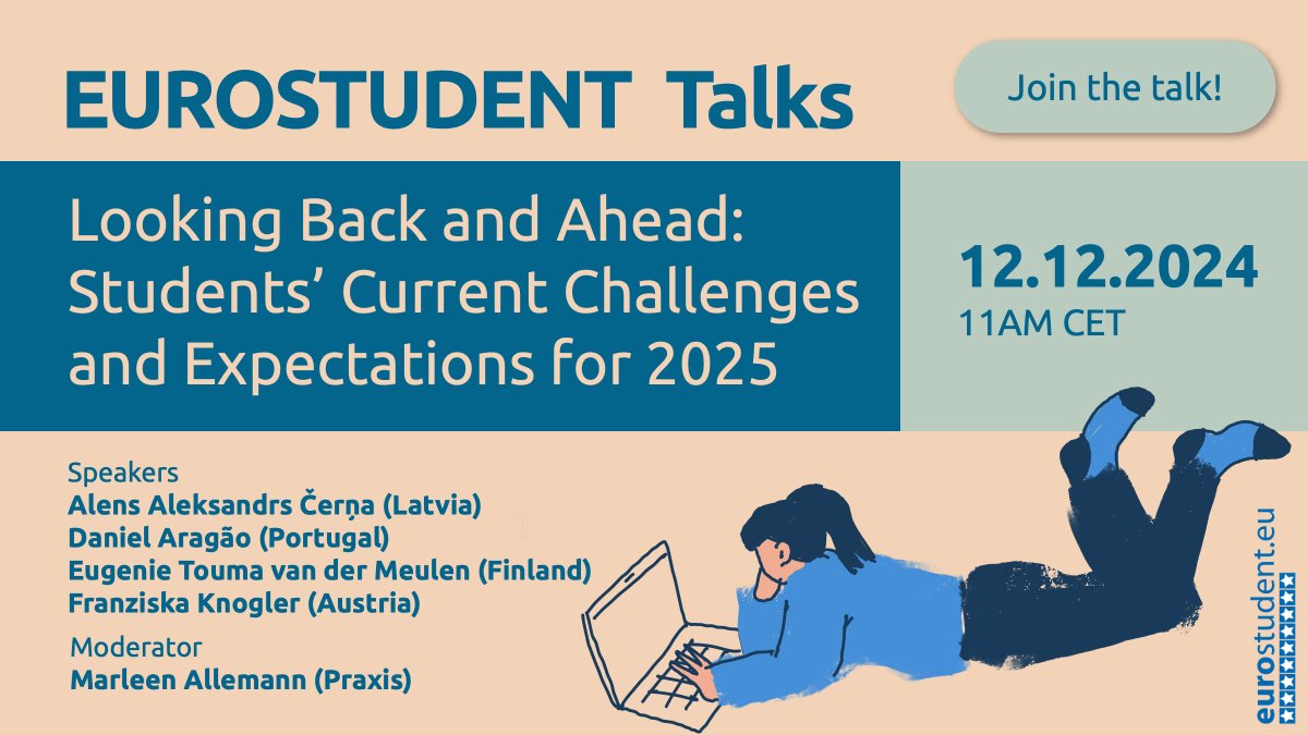 EUROSTUDENT (@eurostudenttwt) on Twitter photo The traditional December webinar is coming! 🥳💖
At next #EUROSTUDENTTalks we'll talk about student life with student representatives from Austria, Finland, Latvia & Portugal.
Join us on December 1⃣2⃣
Sign up 👉rb.gy/i0f4ot
<a href="/L_S_A/">Latvijas Studentu apvienība</a> <a href="/FairePortugal/">FAIRe Portugal</a> <a href="/SYL_FIN/">SYL</a> <a href="/BundesOeH/">ÖH - Österreichische Hochschüler_innenschaft</a> The traditional December webinar is coming! 🥳💖
At next #EUROSTUDENTTalks we'll talk about student life with student representatives from Austria, Finland, Latvia & Portugal.
Join us on December 1⃣2⃣
Sign up 👉rb.gy/i0f4ot
<a href="/L_S_A/">Latvijas Studentu apvienība</a> <a href="/FairePortugal/">FAIRe Portugal</a> <a href="/SYL_FIN/">SYL</a> <a href="/BundesOeH/">ÖH - Österreichische Hochschüler_innenschaft</a>