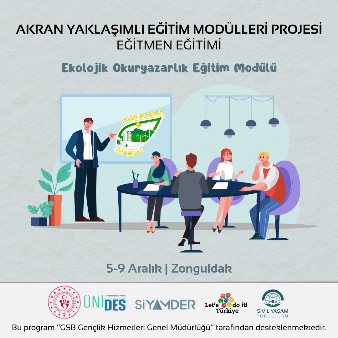 Eğitmen Eğitimi Çağrısı: Ekolojik Okuryazarlık Eğitim Modülü 🌍💚  

Başvuru için👇🏻

forms.office.com/r/qXX4Y2YpmX

<a href="/GSBgenclik/">Gençlik Hizmetleri</a>
<a href="/letsdoitturkey/">Let's Do It! Türkiye</a>