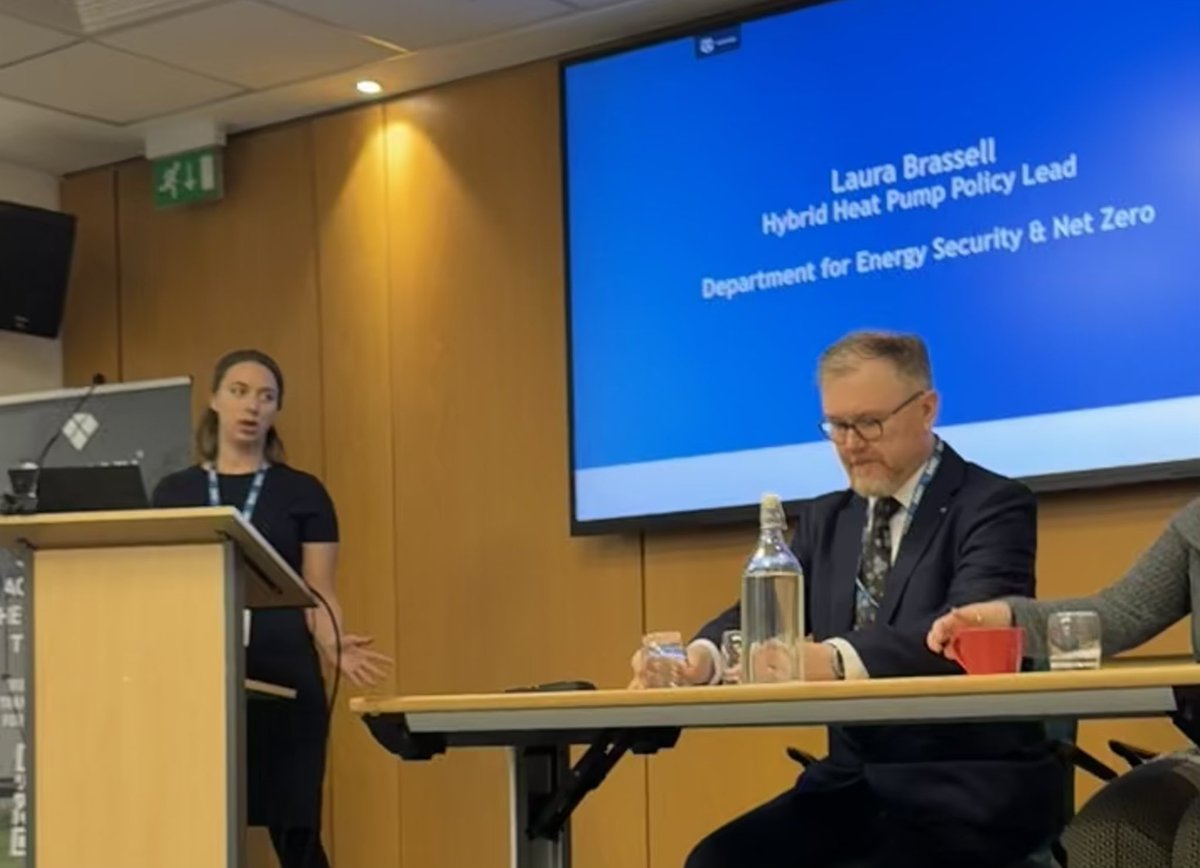 Talking heat policy and hybrid heat pumps on a cold day with @Baxiboilers Jeff House, and <a href="/energygovuk/">Department for Energy Security and Net Zero</a> Laura Brassell (hybrid heat pump policy lead at DEZNS)