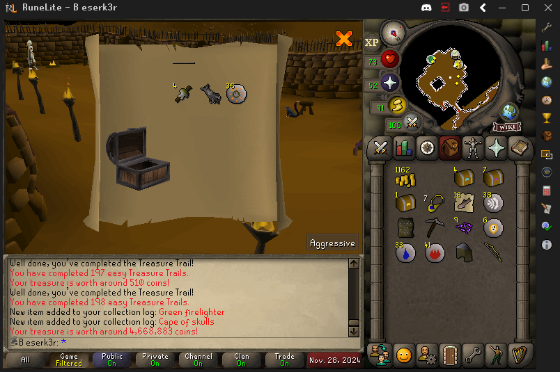 DanielW92466059's tweet photo. Dunno whats happening with the clue rng :D #zerk #osrs https://t.co/JuI4nUdIX1