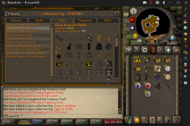 DanielW92466059's tweet photo. Dunno whats happening with the clue rng :D #zerk #osrs https://t.co/JuI4nUdIX1