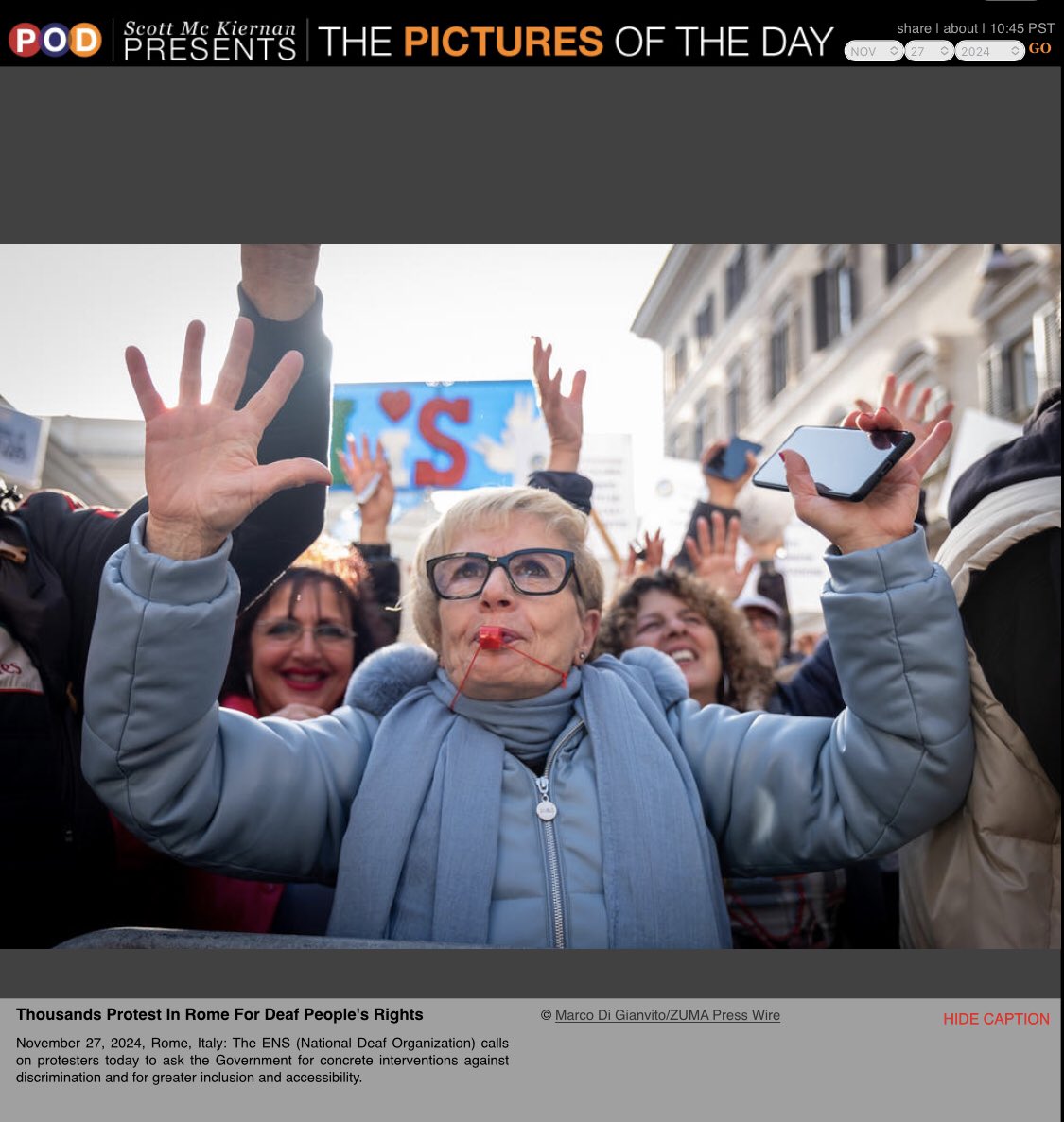 activeyephoto's tweet photo. The pictures of the day. November 27th, 2024. Thanks to @zumapress ✌️

#zumapress #news #photojournalism #press #picturesoftheday #rome #italy #ens #deaf #deafness #inclusion #discrimination #accessibility #rights #protest #fujifilm https://t.co/OTw3DtMZmS