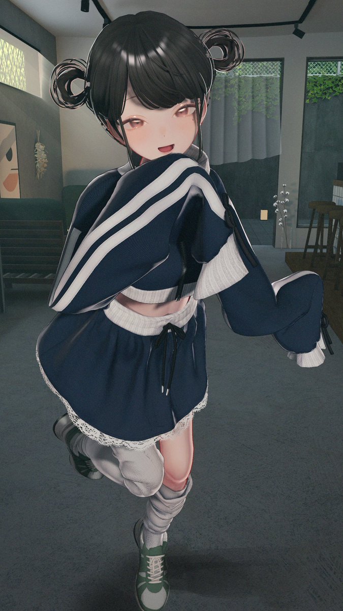 fafa_vrc's tweet image. SMOKYDOLLSさんのRPキャンペーンで頂いたお袖が可愛いジャージセットアップ着せてみたよ！！！
ソックスのルーズな感じと袖口にリボンがついてるところが特に可愛くてお気に入り～！🩷
素敵なお洋服をありがとうございます！！いっぱい着ます🥰✨
#SMOKYDOLLS #VRChat