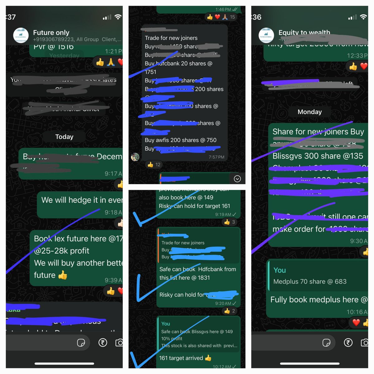 Surendraanalyst's tweet image. 3calls hit in our #premium_group 

2 in equity group 
#blissgvs
#hdfcbank

1in future  group 
#iex
Screenshot shared 

One who is interested to join can WhatsApp me @9928524806 
Or can directly join through link provided in my profit 👍