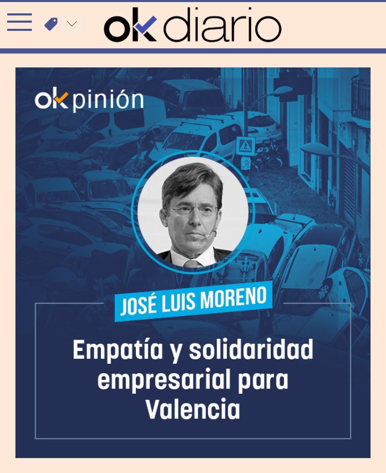 morenocasas's tweet photo. El bien no hace ruido y el ruido no hace bien. Comparto mi tribuna semanal en @okdiario sobre las ayudas, la #empatía y solidaridad empresarial para reconstruir #Valencia tras la terrible #DANA citando a @SPosteguillo Aquí https://t.co/lb3QaeK12N https://t.co/VowE5Hfk42