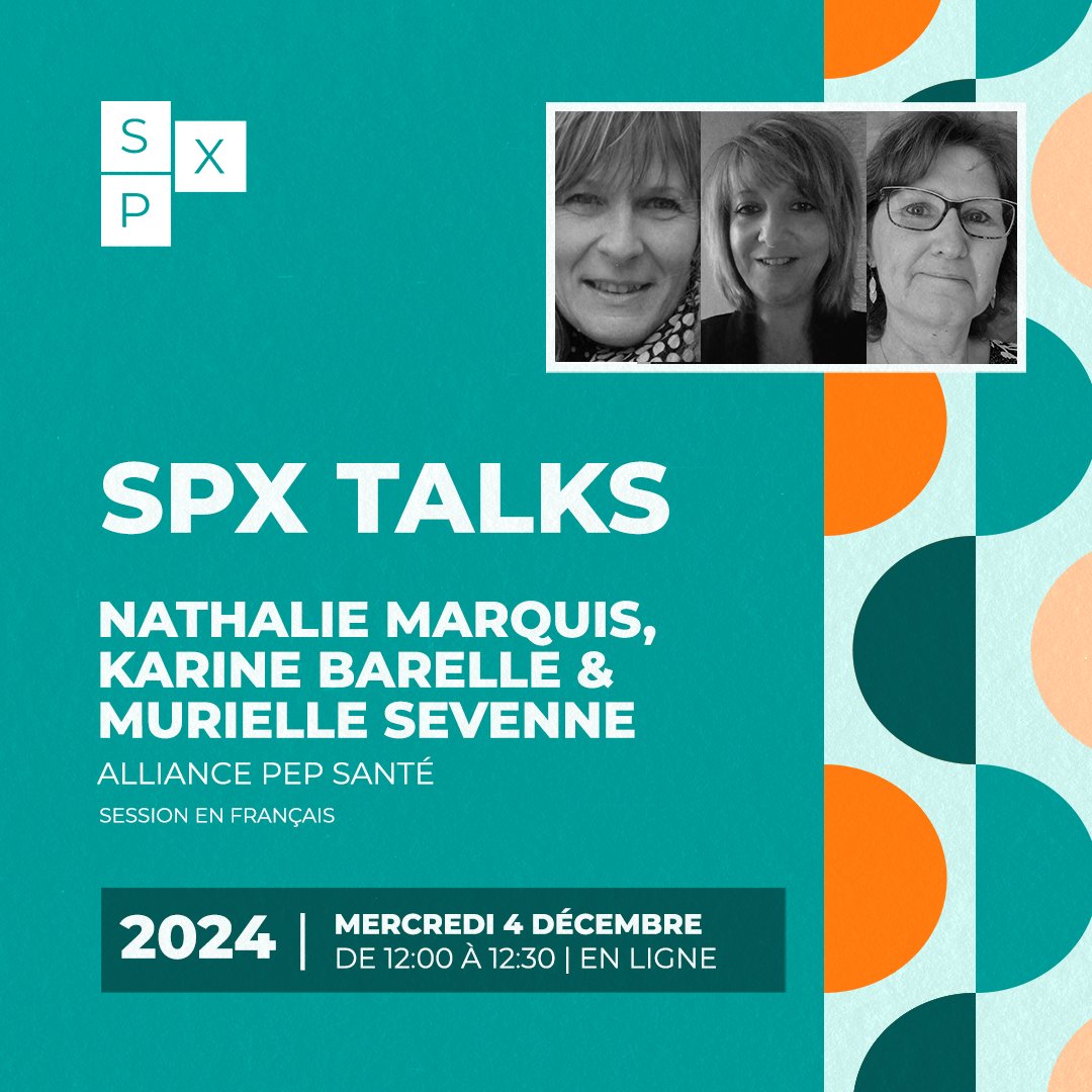 Shared Patient Experience (@spxperience) on Twitter photo Ne manquez pas notre prochaine rencontre dans le cadre des #SPXTalks avec les fondatrices d'<a href="/AlliancePEPS/">Alliance PEP Santé</a> : Nathalie Marquis, Karine Barelle et Murielle Sevenne !
📆 Mercredi 4 décembre
⏰ De 12:00 à 12:30
✒ Inscription gratuite : bit.ly/3UGjRHG
#SPX Ne manquez pas notre prochaine rencontre dans le cadre des #SPXTalks avec les fondatrices d'<a href="/AlliancePEPS/">Alliance PEP Santé</a> : Nathalie Marquis, Karine Barelle et Murielle Sevenne !
📆 Mercredi 4 décembre
⏰ De 12:00 à 12:30
✒ Inscription gratuite : bit.ly/3UGjRHG
#SPX