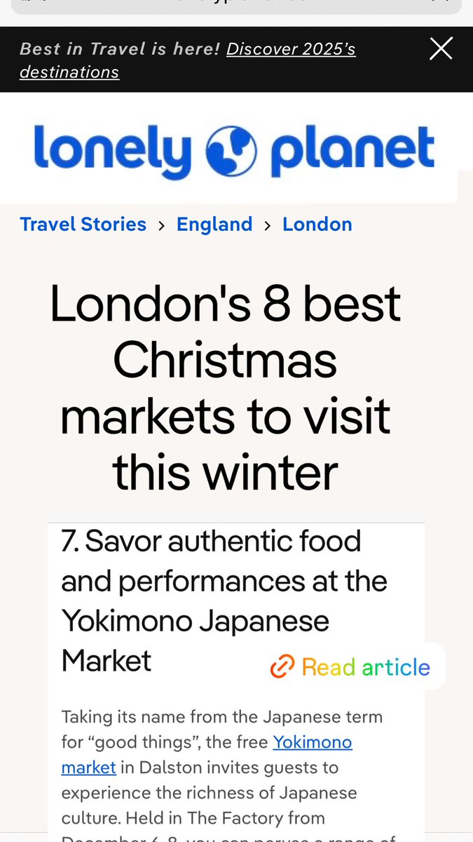 London's 8 best Christmas markets to visit this winter /articles/london-best-christmas-markets
thank you 🤩🙏 <a href="/lonelyplanet/">Lonely Planet</a> 

lonelyplanet.com/articles/londo…