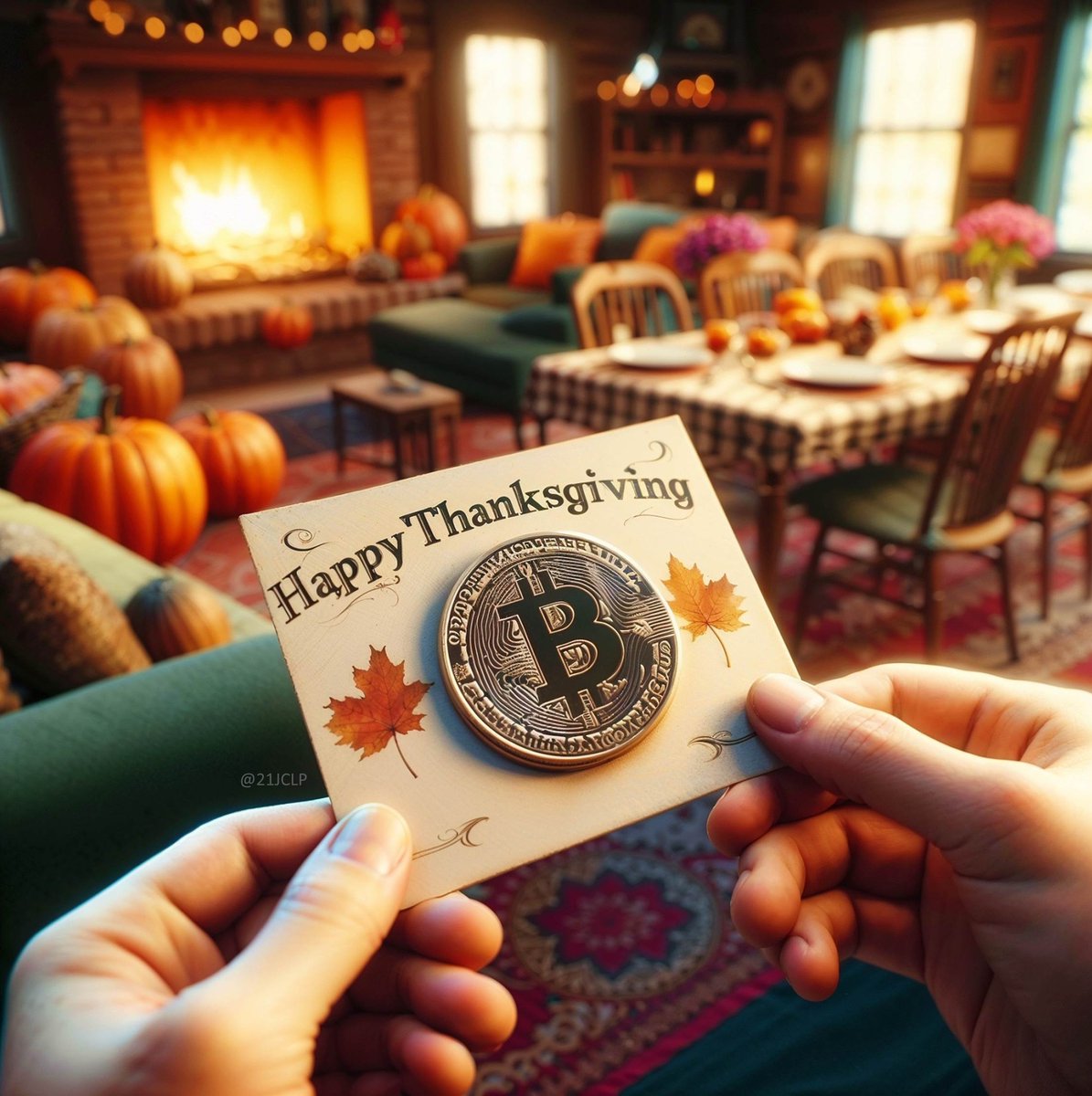 21JCLP's tweet image. Happy Thanksgiving! 🦃🍁🍽️🎉

Bitcoiners