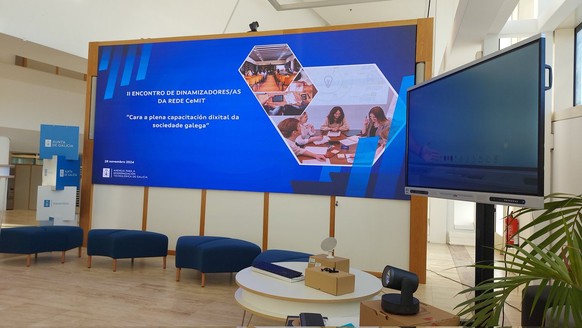 cemitcelanova's tweet photo. Hoxe transladámonos a Santiago ó #gaiastech para o II Encontro de Dinamizadores/as da Rede CeMIT "Cara a plena capacitación dixital da sociedade galega"
Aprendendo novas metodoloxías que pronto poñeremos en práctica
#Celanova #ConcellodeCelanova #Amtega #formacioncelanova https://t.co/zLVUclm4pZ