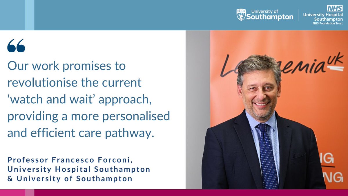 Health Research | Southampton (@uhsftresearch) on Twitter photo Congratulations to Professor <a href="/ForconiF/">Francesco Forconi</a> at <a href="/unisouthampton/">University of Southampton</a> <a href="/UHSFT/">University Hospital Southampton 💙</a>, who's been awarded the first ever Patient Care Pioneer Award by <a href="/LeukUK/">Leukaemia UK</a>. 👏
It will help personalise care for chronic lymphocytic #leukaemia - the most common #bloodcancer in adults. 👇
research.uhs.nhs.uk/news/patient-c… Congratulations to Professor <a href="/ForconiF/">Francesco Forconi</a> at <a href="/unisouthampton/">University of Southampton</a> <a href="/UHSFT/">University Hospital Southampton 💙</a>, who's been awarded the first ever Patient Care Pioneer Award by <a href="/LeukUK/">Leukaemia UK</a>. 👏
It will help personalise care for chronic lymphocytic #leukaemia - the most common #bloodcancer in adults. 👇
research.uhs.nhs.uk/news/patient-c…