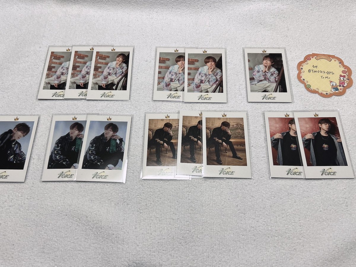 【交換】うらたぬき ランダムミニフォトカード

譲:画像1枚目(所持数記載)、2枚目(裏面不良分)

求:黒スーツアップ

比率違い等検討します。
たぬわん、忘年会神戸2日目、千葉or郵送での交換。
検索からもお気軽にお声かけください🍀
#うらたぬきグッズ 
 #うらたぬきチェキ