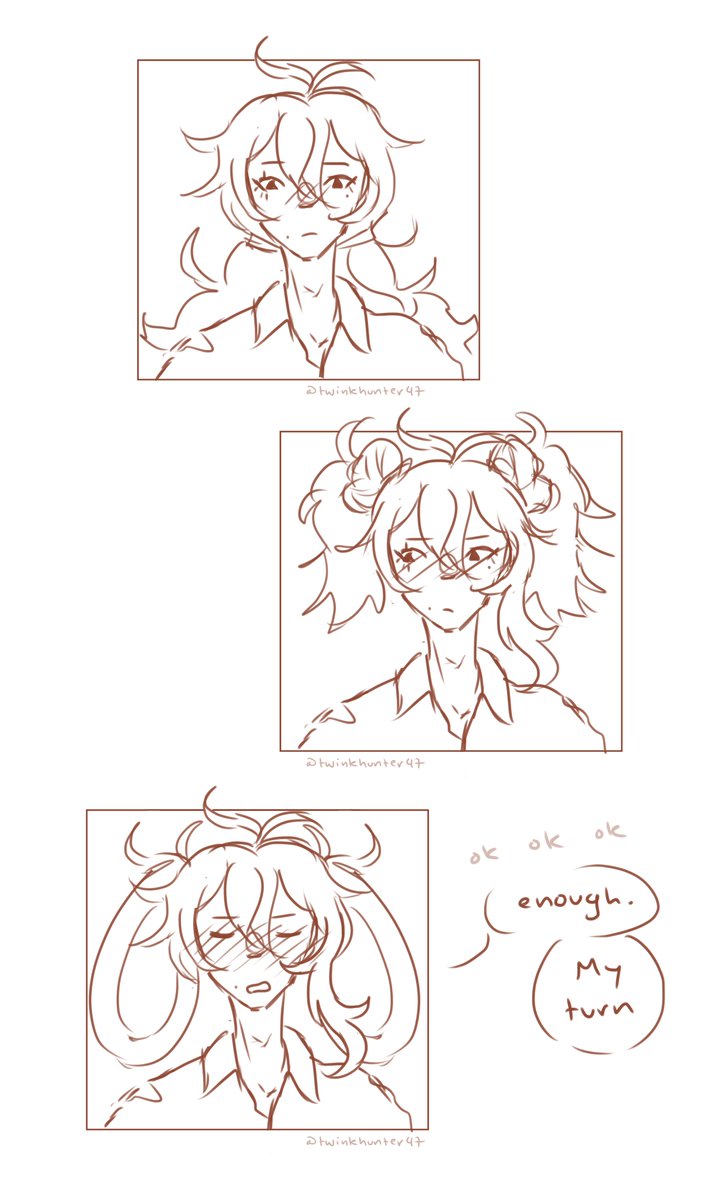 ukekaoru's tweet photo. not bothering with formatting again 

day 5 / (swap prompt) hair #ChiLucWeek2024 #chilucweek https://t.co/R74hS8UmQY