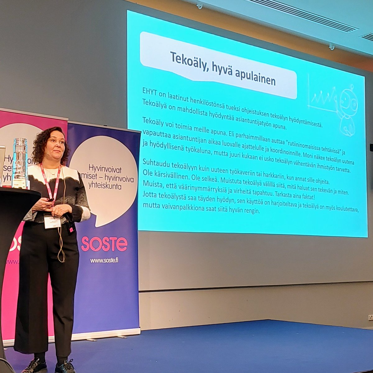 Viestintäpäällikkö <a href="/paivitiittanen/">Päivi Tiittanen</a>
kertoi, että <a href="/EHYTry/">EHYT ry</a> on laatinut henkilöstön tueksi ohjeistuksen tekoälyn hyödyntämisestä. <a href="/SOSTE10/">SOSTE Suomen sosiaali ja terveys ry</a> Järjestöviestinnän päivä 
#järjestöviestintä