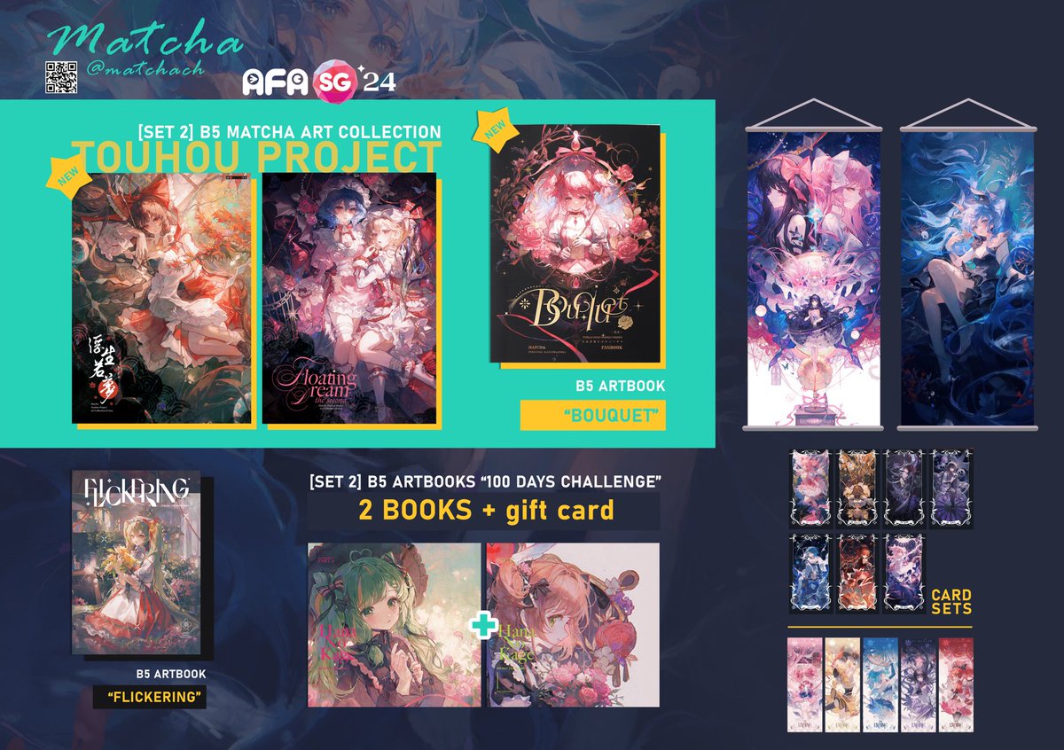 I will have a booth(CH.37) at AFA Singapore this weekend. My Touhou books 「Floating Dream」A+B and products will be available with limited quantities. Hope you can drop by!
#AFASG24