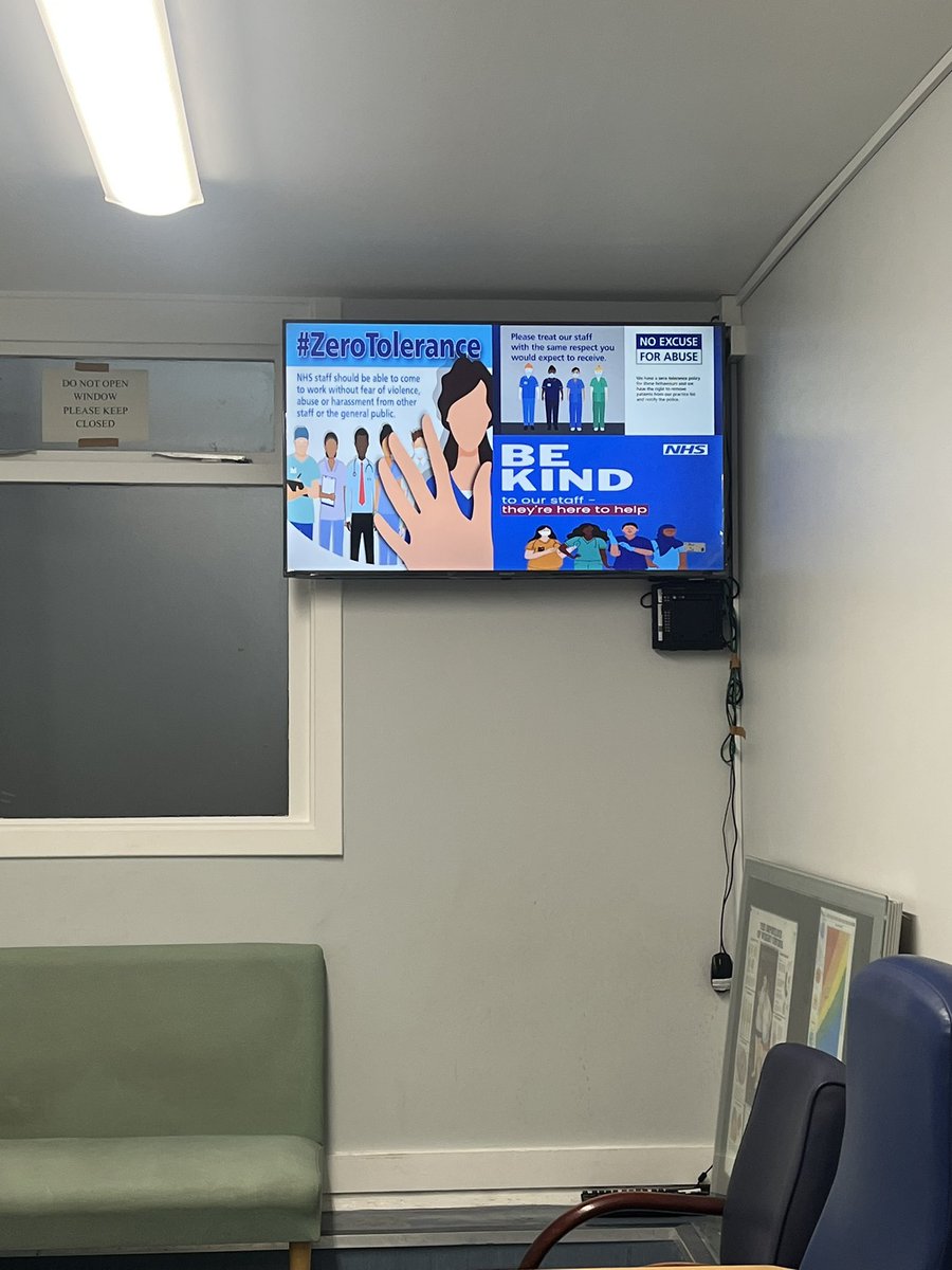 Patient information screen up and live in our waiting area!