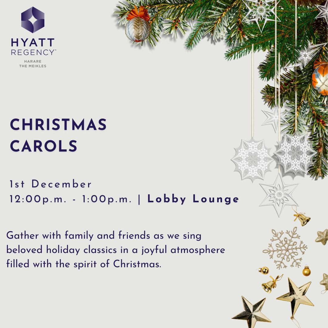 ZimBho_Official's tweet image. Join in the luxurious ambiance of the @HyattRegencyHRE for some timeless Christmas Carols &amp;amp; dive into the holiday spirit as you soak in the festive vibes by the poolside!
Date: 1 December 2024
Time: 1200Hrs - 1600Hrs
#TravelZimbabwe
#ExperienceZimbabwe
#FestiveSeason🎄 
#ZimBho👍