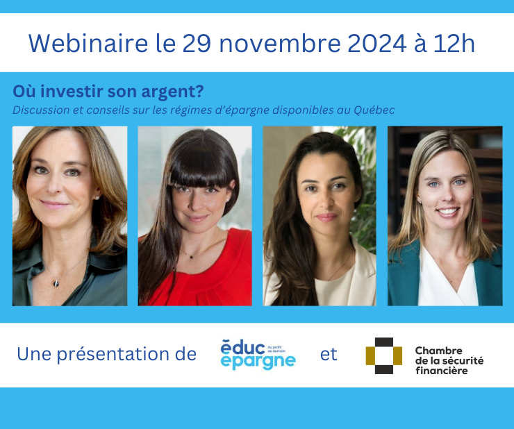 On va parler de sauver de l'impôt... Allez-vous manquer ça? Inscrivez-vous pour que ces régimes, CELIAPP, CELI, REEE et autres, n'aient plus de secrets pour vous. 
educepargne.ca/nouvelles/celi…
<a href="/Chambresf/">Chambre de l'assurance</a> <a href="/banquenationale/">Banque Nationale</a> <a href="/FondsFTQ/">Fonds de solidarité FTQ</a> <a href="/SunLifeQC/">Sun Life Québec</a>