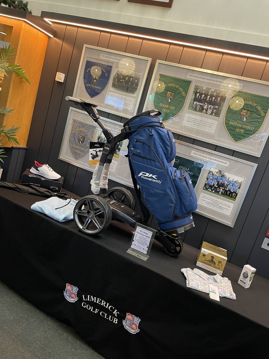 LimerickGC's tweet image. Christmas Raffle €10 per line to enter. Some of the prizes up for grabs. Draw will take place on 20th December