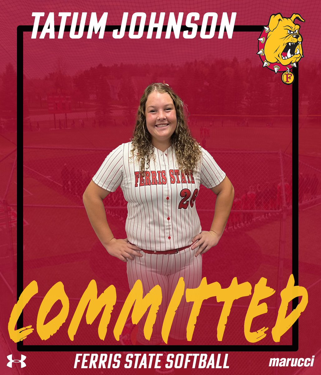 TatumJohnson26's tweet photo. I’m excited to announce my verbal commitment to Ferris State University! GO DAWGS!!❤️💛🐶

@schumann_jake @FSU_SB https://t.co/wjcoSJO7bD
