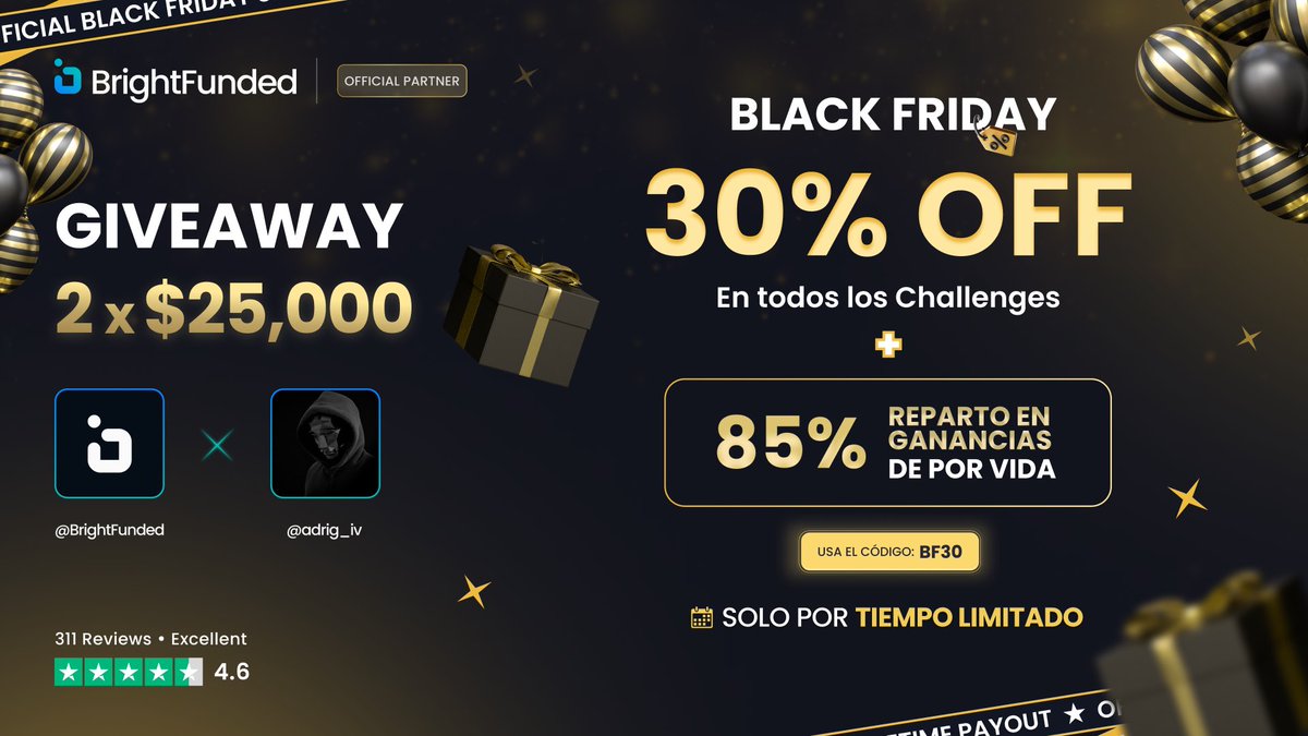 ¡SORTEO 2 CUENTAS DE 25.000$!

Requisitos:   
🔹 Seguir <a href="/BrightFundedES/">BrightFunded - Español</a>, <a href="/adrig_iv/">adrig</a> y <a href="/adrigtrades/">adrig</a> 
🔹RT + Like
🔹Unirte a t.me/adrigcorner

¡Mucha suerte a todos! 🍀