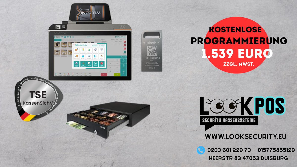 LooksecurityDe7's tweet photo. Alle In One Kassensystem
%100 Finanzamtkonform   5 Jahre TSE Bereits  Drucker Bereits integriet  Kasse ist sher Einfach Ztu Bedeinen  Kundendisplay Bereits integriert #kassensysteme #Germania #duisburg #Koeln #Düsseldorf https://t.co/OonYLyhXNW