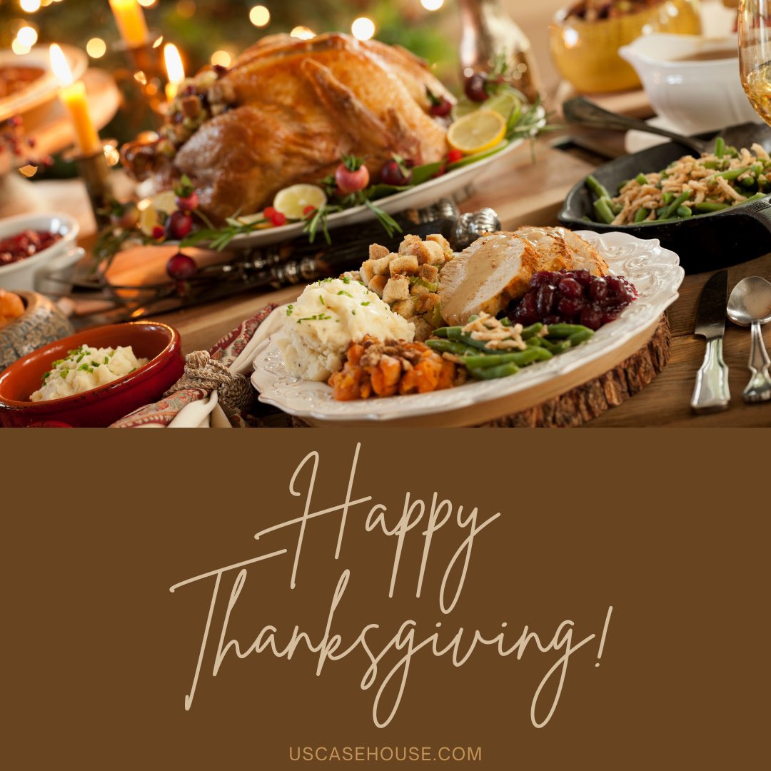USCasehouse's tweet image. Wishing you a day filled with delicious food and good company! 🦃🍽 Happy Thanksgiving!