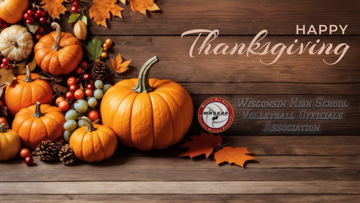 WHSVOA's tweet photo. Happy Thanksgiving from WHSVOA! We're thankful for all of our dedicated, hard working members as well as the coaches, administrators, and support staff who help provide student-athletes around our area an opportunity to play the sport we all love.
@wiaawi @wisvca #RefVBWI https://t.co/qP00aDMDqy