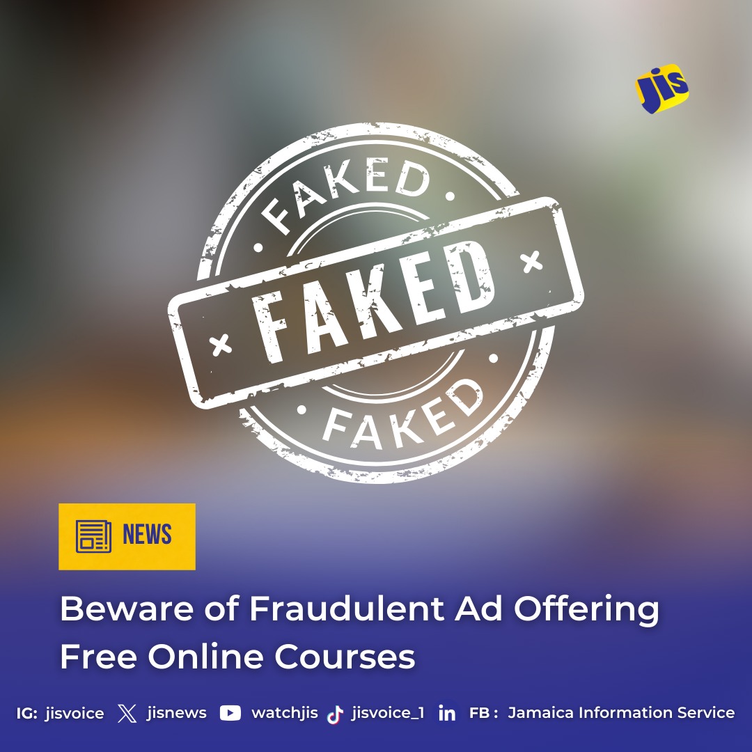 JISNews's tweet image. The Transformation Implementation Unit (TIU) is warning the public about a fraudulent online advertisement claiming to offer free online courses.

The advertisement, which has the name of the Executive Director of the TIU as sponsor, falsely implies a partnership between the…