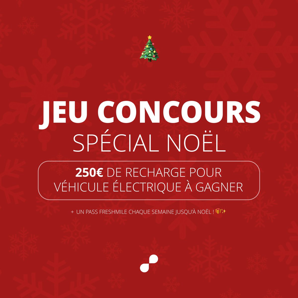 Gagnez 250€ de recharge et un pass chaque semaine jusqu'à Noël ! 🎁✨

👉 Pour participer, rendez-vous sur les pages :
instagram.com/freshmile.gene…
facebook.com/Freshmile/

Bonne chance ! 🍀

#freshmile #mobilitédurable #jeuconcours