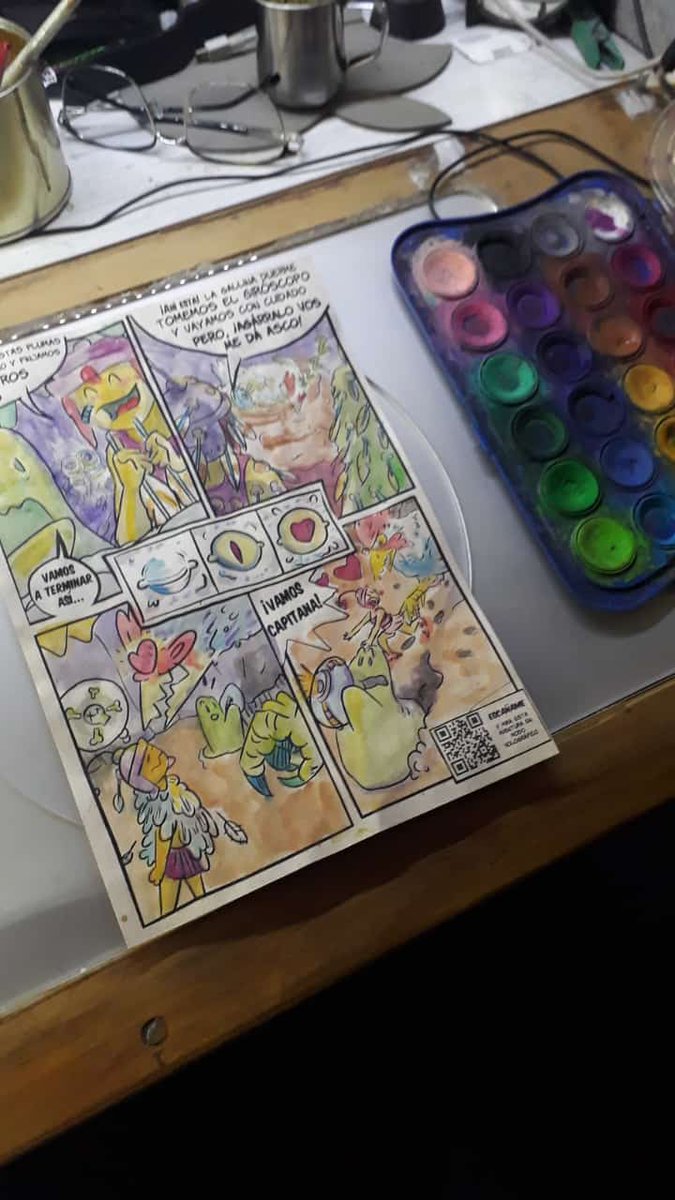 lacapi_tv's tweet photo. ¡Pintando más historias! #Acuarelas #LaCapi #LaCapiTV #Historietas #Historieta #Comic #Comics https://t.co/fkO08bc32d