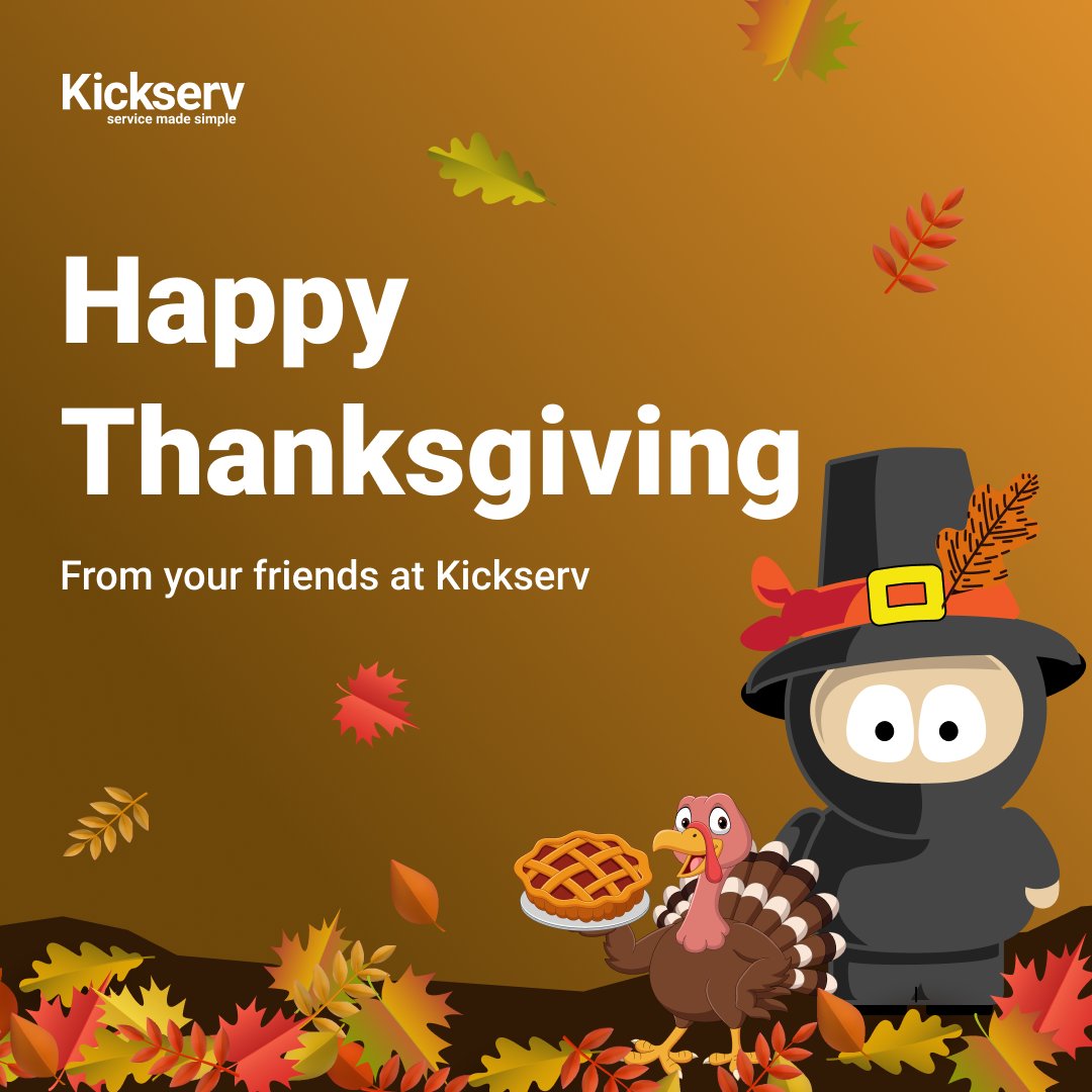 Happy Thanksgiving from all of us at Kickserv! 🦃 Our offices are closed today and tomorrow to celebrate with loved ones. We'll reopen Monday, Dec. 2. We're so thankful for you—enjoy your holiday! #HappyThanksgiving #Thanksgiving2024