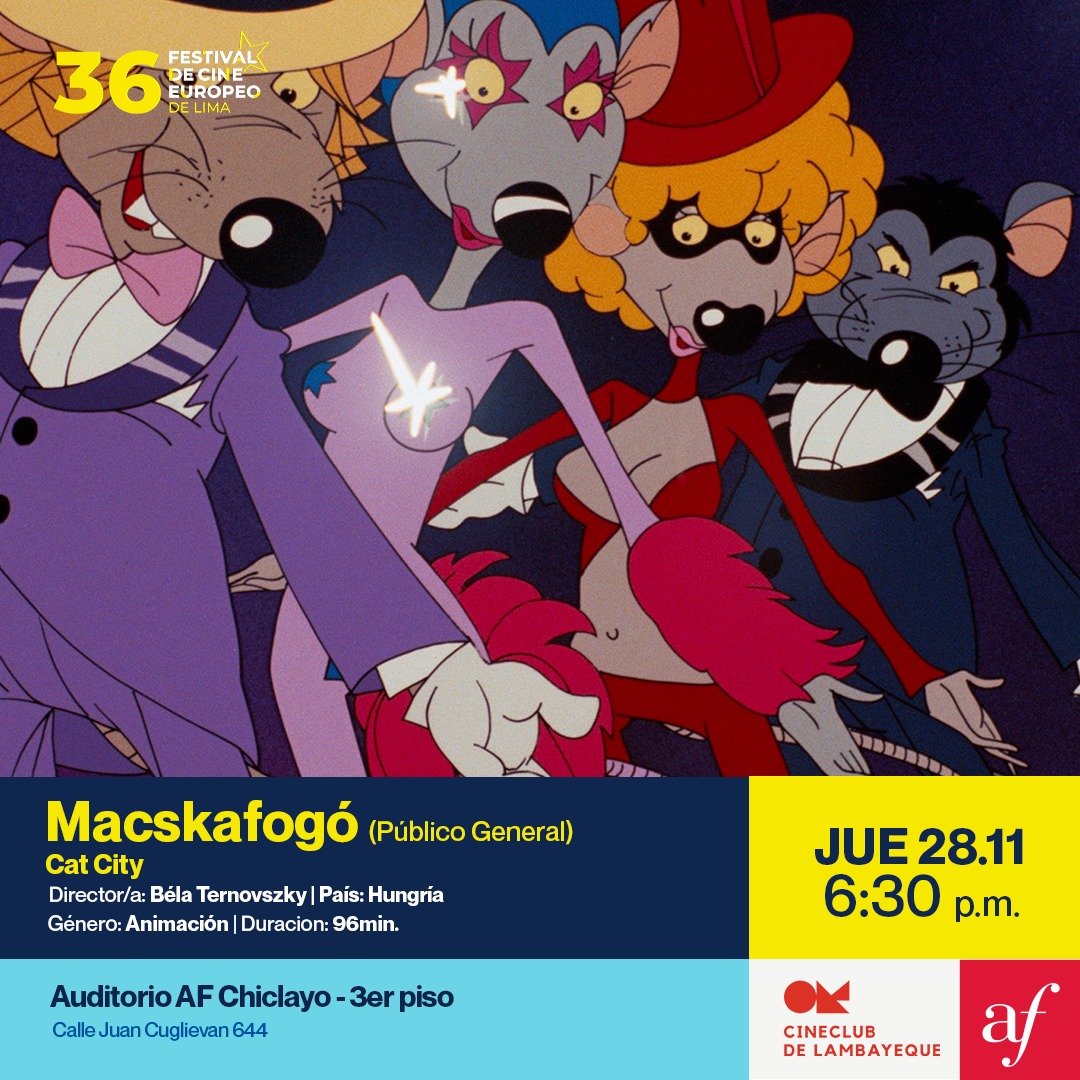 Cineclub_lamb's tweet photo. ¡Hoy cerramos con esta película animada!
No te pierdas esta ciencia ficción animada húngara, a las 6:30 pm, en la Alianza Francesa de #Chiclayo 

I-NGRESO LIBRE -
#CineclubDeLambayeque #Chiclayo https://t.co/Bqj0vrD84b