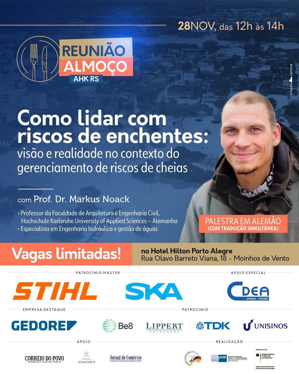 ZelmuteMarten's tweet photo. Neste momento participo no @HiltonHotels deste importante encontro de trabalho da Câmara de Comércio Brasil Alemanha para colher contribuições para o Plano de Contingência de São Lourenço do Sul. https://t.co/tHOv7I46i0