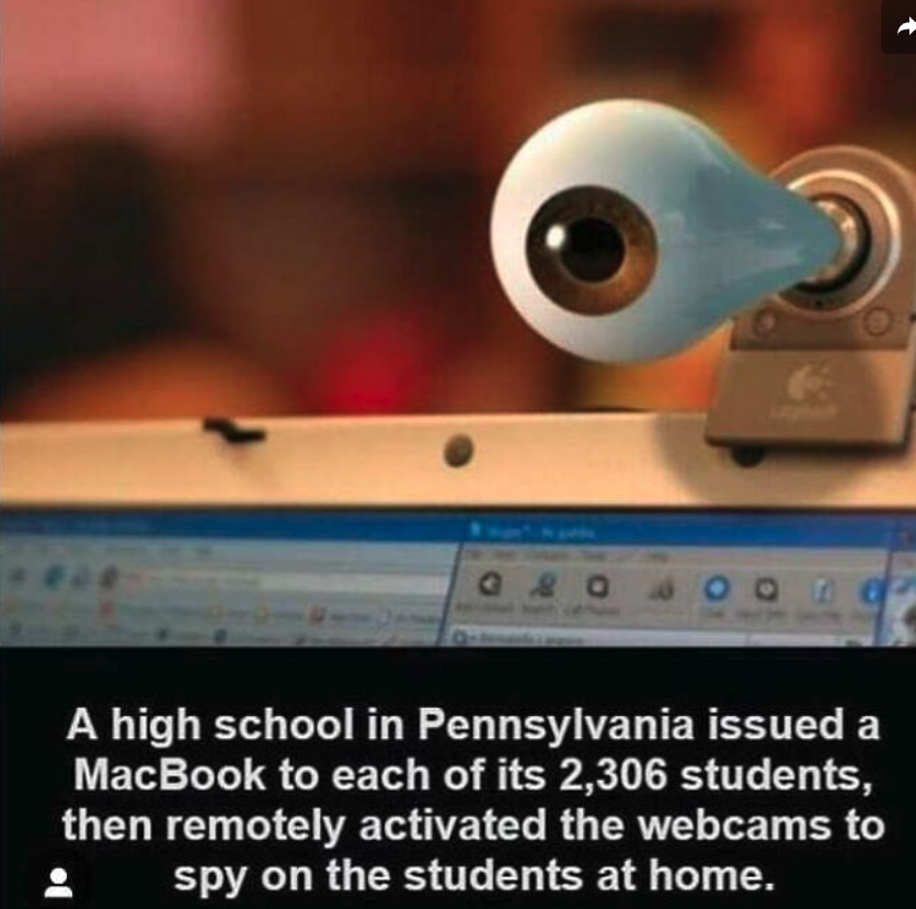 TCWTMedia's tweet image. 🖥️😱 Terrifying Thursday Fact! 😱🖥️

In Pennsylvania, a school provided students with computers equipped with activated cameras that could spy on them at home! 😨 

#TerrifyingThursday #PrivacyViolation