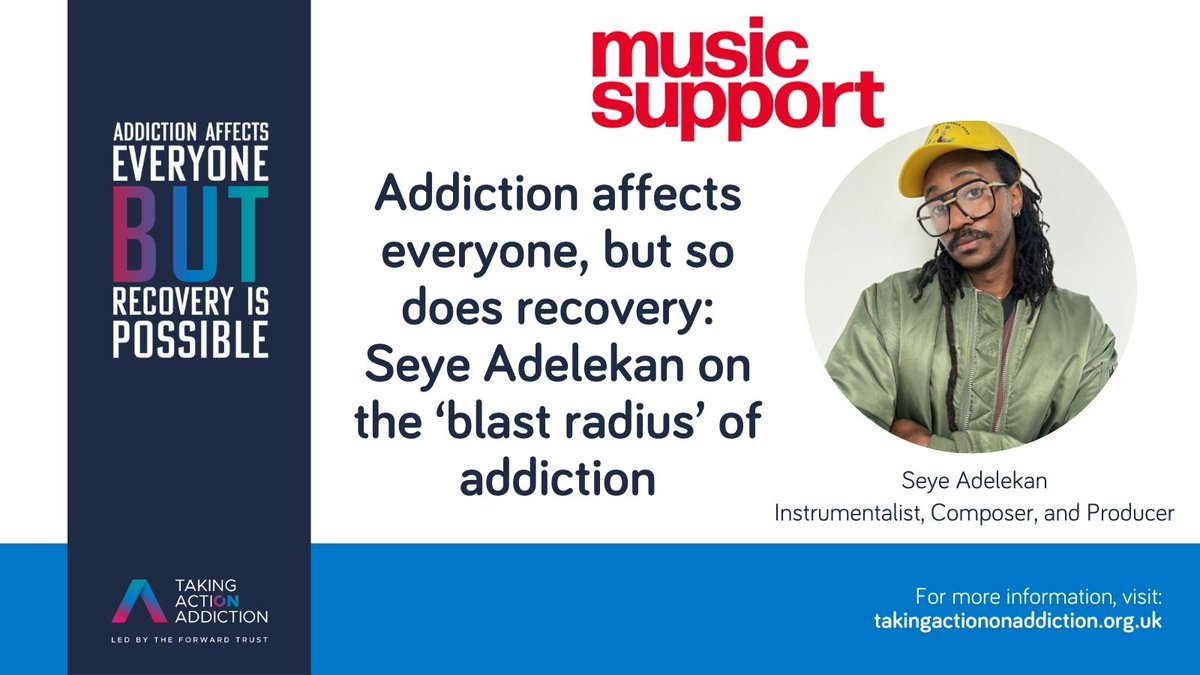 ActionAddiction's tweet image. We’re delighted to bring you this blog from our brilliant partner @Musicsupport_uk

Seye Adelekan is a multi-instrumentalist best known for being the bass player in the band @gorillaz

Here, he writes his thoughts on #AAW24: takingactiononaddiction.org.uk/news/addiction… 

#TakingActionOnAddiction