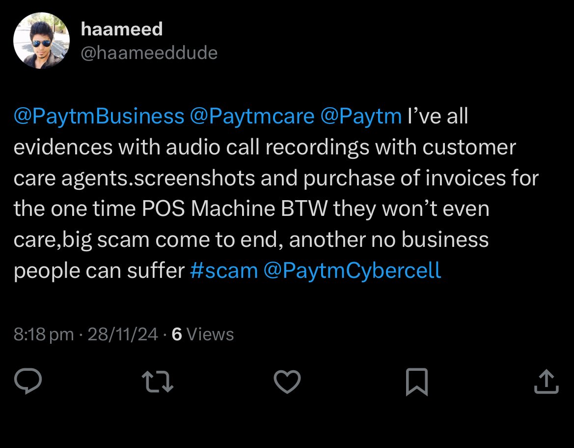 haameeddude's tweet image. Please don’t purchase POS Paytm device they’re 100% fraudulent, it might help for 95% of business people but rest of 5% I’m the one who suffered @Paytm @PaytmBusiness @PaytmCybercell @chennaipolice_ #paytmfraud #paytmscam #voices #business ess