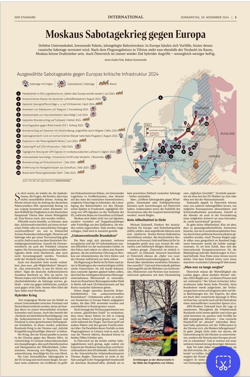 Dichte Recherche zum russischen  Schattenkrieg gegen Europa - konnte dazu etwas Input leisten #Sabotage